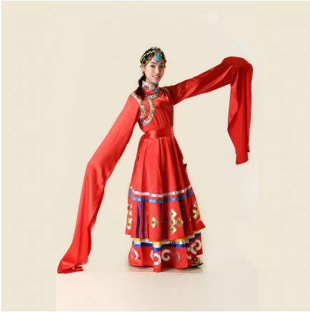 Wholesale Tibetan red adult stage dress